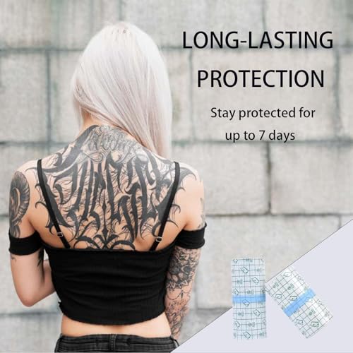 Tattoo Aftercare Bandage Roll 6in*2.2yd - Waterproof Transparent Second Skin Tattoo Cover, Breathable Latex-Free Adhesive Wrap for Swimming, Showering & Tattoo Healing