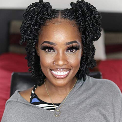 TOYOTRESS Bob Spring Twist Hair - 6 inch 8 packs Pre-twisted kids Crochet Hair Spring Twists Crochet Braids, Synthetic Braiding Hair Extensions (6 Inch, 1B)