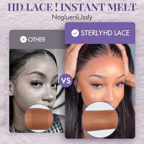 sterly 28 Inch 13x6 Lace Front Wigs Human Hair 250% Density HD Body Wave Lace Front Wigs Pre Plucked Wigs Human Hair for Women Gluless Wigs with Baby Hair #1 Jet Black