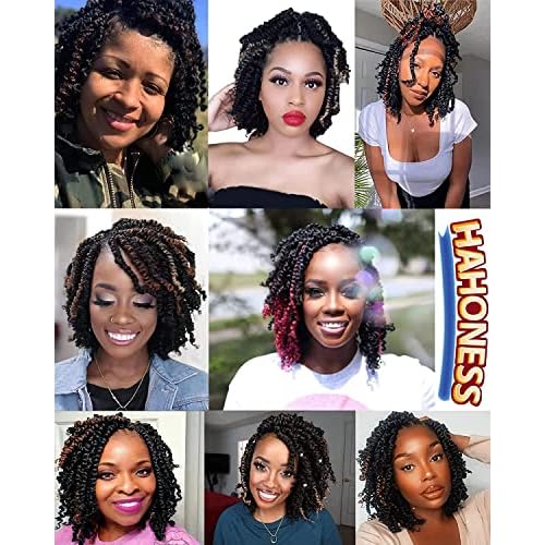 Passion Twist Crochet Hair - Mixed Color Combo Pack (7 Boxes 1B+2 Boxes T1B/Pink), Pre-twisted Pre Looped Synthetic Hair Extensions For Black Women and Kids - 10 Inches