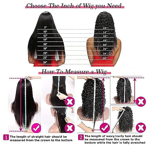 U Part Wigs Human Hair for Black Women Deep Wave Human Hair Brazilian Hair Full Head Clip in Half Wig V Part Glueless Wigs Human Hair Pre Plucked U Shape Wigs (Natural Black, 26 inch)