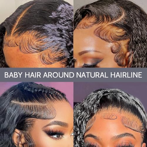 24 Inch Deep Wave Lace Front Wigs Human Hair 13x4 Lace Front Wigs Human Hair Pre Plucked Brazilian Curly Humanhair Wig 200 Density Glueless Frontal Wig