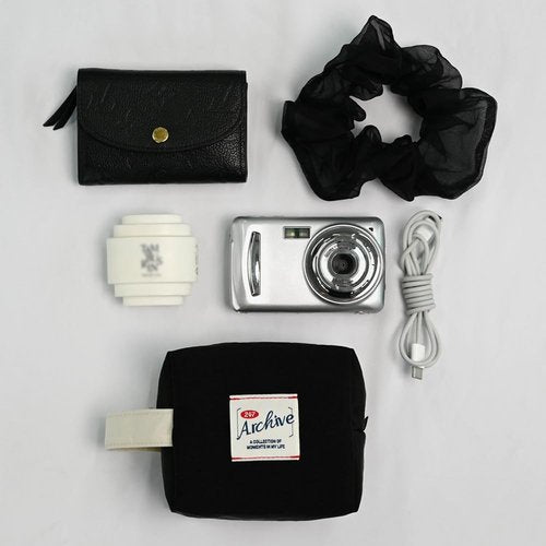 Monolike Archive Cube Mini Pouch, Warm Gray - Makeup Bag, Cosmetic Bag, Travel Bag, Toiletry Bag, Organizer, Storage Bag