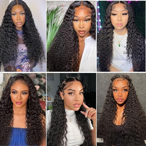Water Wave Bundles with Closure Human Hair Wet and Wavy 22 24 26 inch 100% Unprocessed Virgin Human Hair Bundles with 18 inch Closure 5x5 Lace Free Part