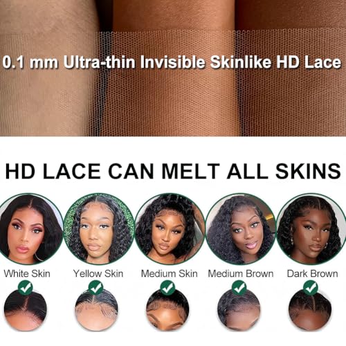 ITODAY 30 Inch Curly Lace Front Wigs Human Hair 200% Density 13x6 HD Lace Frontal Wigs Human Hair Pre Plucked Deep Wave Curly Glueless Wigs Human Hair for Women