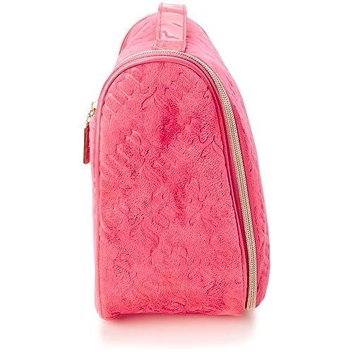 Juicy Couture Pink Makeup Bag Cosmetics Organizer Travel Essentials Hanging Hook Velour Logo