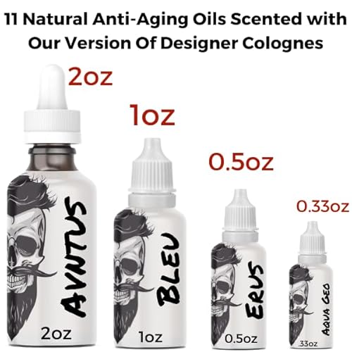 Anti-Aging Cologne with 11 Natural Oils, Plant Retinol for Beard, Hair and Skin Rejuvenation (2oz, Erus)