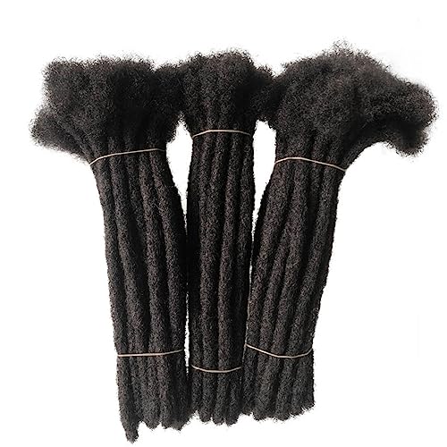 Human Hair Dreadlocks Extension Handmade Locs Large Size(diameter 0.8cm) 10inch 60 Strands/pack Natural Black #1B