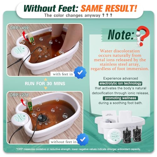 Ionic Foot Bath Detox Machine, Ion Cleanse for Home Use, Salon, Beauty SPA Club (2 Arrays, 100 Liners) Green
