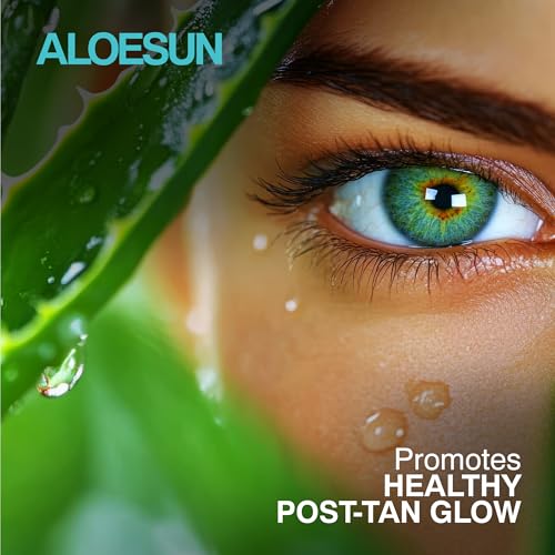 ALOESUN After Sun Face and Body Spray | Non Sticky Organic Aloe Vera for Sun Exposure Relief with Pure Lavender Essential Oil | Natural Aftersun Skin Moisturizer for Redness | Travel Size 3.4 Fl Oz