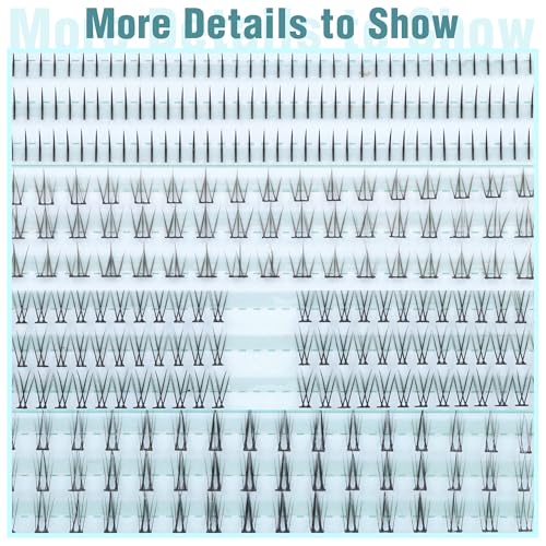 Bottom Lashes Natural 0.07mm Thickness Bottom Lash Clusters Wispy Bottom Eyelashes 306PCS 4 Styles Bottom Lash Extensions by Boahankuke, Black