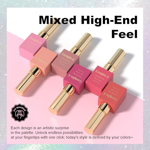 CAMILA ¢¯ Pink Gel Nail Polish Set 6pcs UV/LED Soak-Off Gel Polish (12ml) - Long-Lasting Nail Art Kit (Pink)