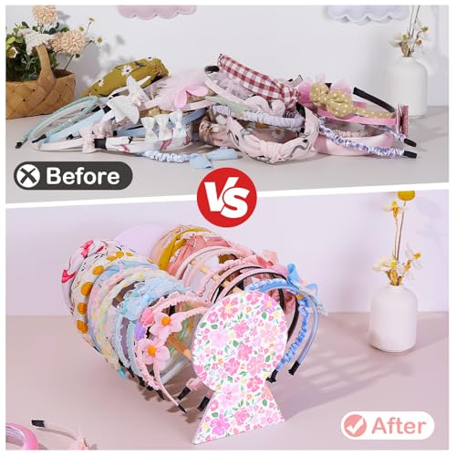 Basumee Headband Holder Hair Accessories Headbands Organizer for Girls Headband Display Hairband Storage Organizer Room Decor for Girls