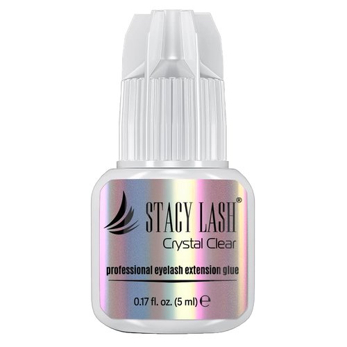 STACY LASH Crystal Clear Eyelash Extension Glue (0.17fl.oz/5ml)/1 Sec Drying Time/Retention – 8 Weeks/Transparent Adhesive/Professional Supplies