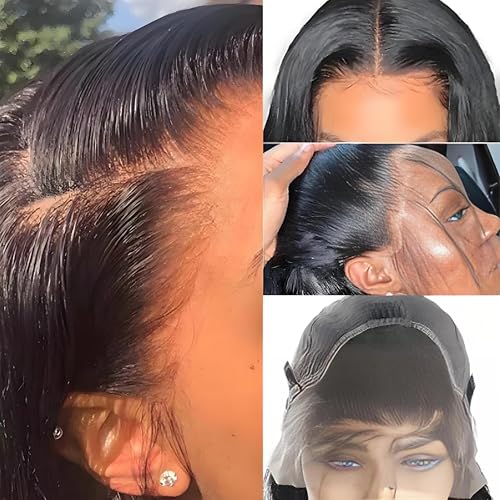VibeFusion 13x4 HD Transparent Lace Front Human Hair Straight Wig 200% Density Glueless Pre-Plucked Pre-Cut 20 Inch Women's Wig