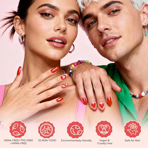MelodySusie Sweet-Scent Plant-Based 6 Colors Gel Nail Polishes, Crimberry Spark, Unique 16.5ml Tilt-and-Stand Bottle for Easy Gel Access, TPO & HEMA Free, Gift Box with Mauve Plum Cherry Burgundy Red