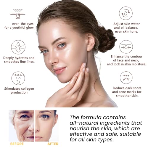 Rice Cream for Face,Rice Raw Pulp Face Cream for Moisturizing Skin,Shrink Pores,Anti Aging Smoth Fine Line,Restore Skin Elasticity