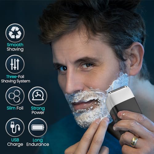 SweetLF Nose Hair Trimmer for Men with Detachable Head, Washable Blades, R-Shaped Design, Lightweight (Black) (Silver)