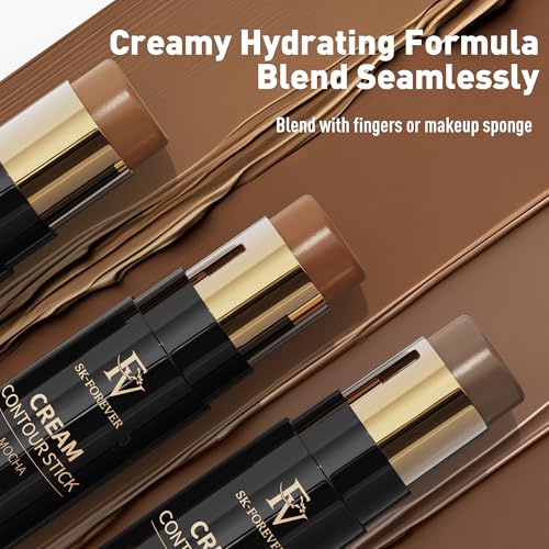 FV Contour Stick Cool Toned, Creamy, Blendable Formula for a Natural, Waterproof Finish, Long-Lasting Face Sculpting Makeup For Fair to Light Skin, Cruelty-Free & Beginner Friendly, Shade 01 Amber