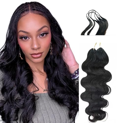 100% Human Hair Body Wave Knotless Pre-Separated Crochet Hair feather crochet human hair extensions for Women Natural Color 18 Inch 120g