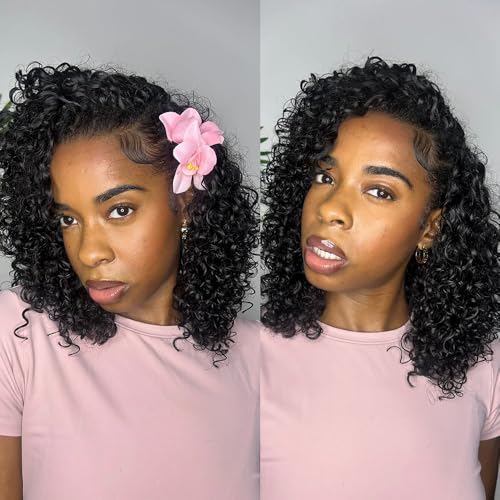 Crochet Human Hair Extensions Water Wave Pre-Separated Curly Crochet Hair Extensions Invisible Micro Loop Crochet Hair Knotless Feather Crochet Human Hair 18inch 120g