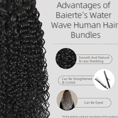 Water Wave Human Hair Bundle 26 Inch 12A Double Silky Soft Weft Curly Bundles Wet And Wavy Braidable Brazilian Hair For Women As Extensions