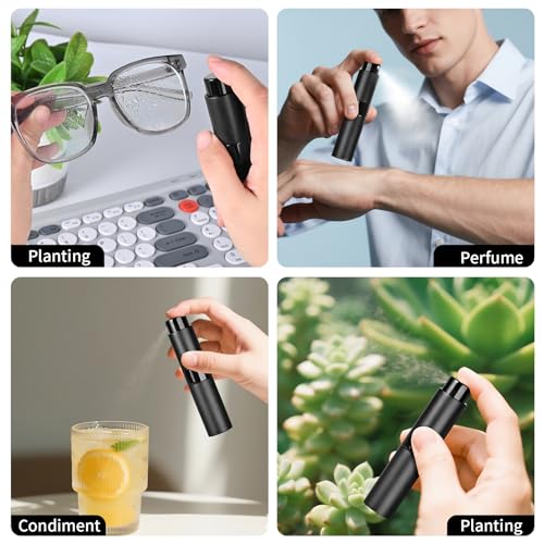 ??Perfume Travel Refillable Atomizer 8ML (3PCS) - Empty Cologne Spray Bottle, Portable & Leakproof Sprayer for Travel?? (Black)