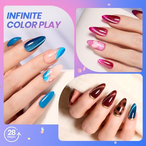 beetles Gel Polish Wandering Peace Collection 20 Colors Fall Gel Nail Polish Set 75 PCS Brown Blue Red Black Purple Glitter Cat Eye Glitter Glossy Matte Top Coat Uv Led Salon Home Gifts for Women