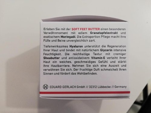 GEHWOL Soft Feet Butter 3.5 oz/100 ml pomegranate & moringa