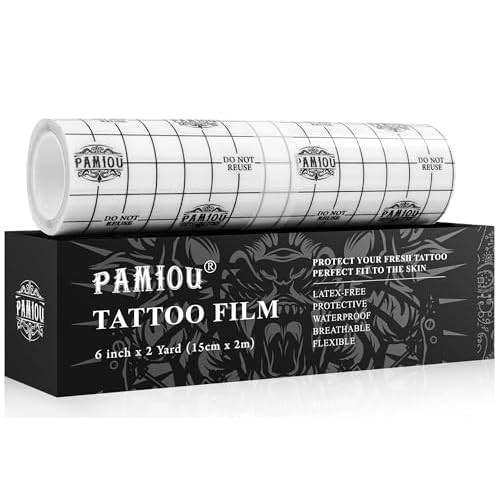 Tatoo Aftercare Second Skin Tattoo Cover Up Patch - 6 Inches x 2 Yards Tattoo Wrap, Breathable, Waterproof, Transparent, Latex-Free Film, Protective Tape for Skin Recovery