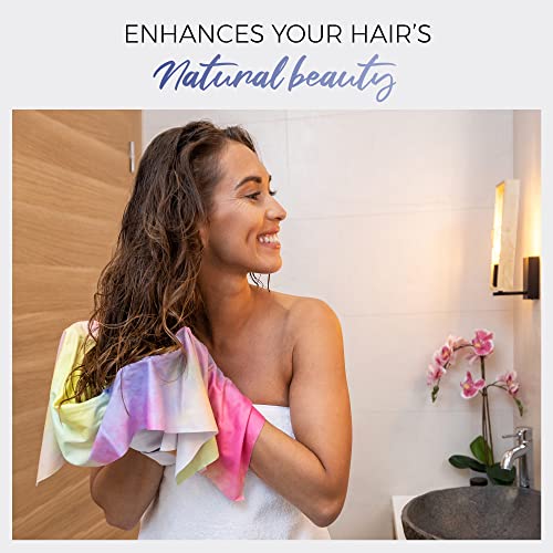 THE PERFECT HAIRCARE Curly Hair Girls Microfiber Plopping Towel Set - Anti-frizz Silky Smooth Hair Drying Wrap for Women - Super Absorbent Large Hair Towel + 2 Scrunching Towels to Micro Plop