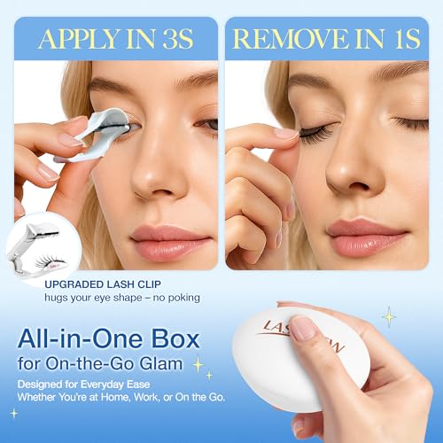 LASHVIEW Magnetic Eyelashes with Applicator Upgrade Soft Magnetic Eyelashes Natural Look Reusable No Glue or Eyeliner Needed Easy to Wear and Remove (RC01)