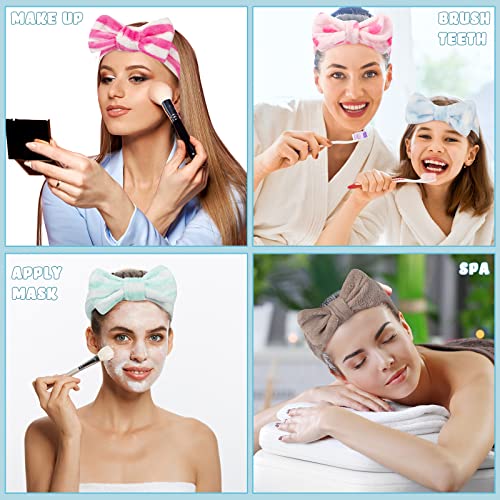 Yunsailing 36 Pcs Spa Headband Set, Women Winter Makeup Headband Bulk, Soft Flannel Towel Skincare Bow Hairband, Girls Face Washing Head Wraps, Ideal Gift for Spa, Yoga, Mask, Shower, Daily Use