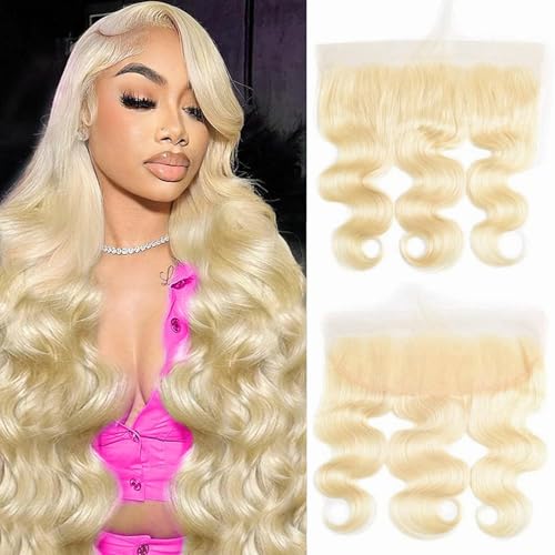 613 Frontal 13x4 Frontal Human Hair Blonde Ear To Ear Frontal Closure 12A Grade Brazilian Virgin Remy Human Hair 10 Inch
