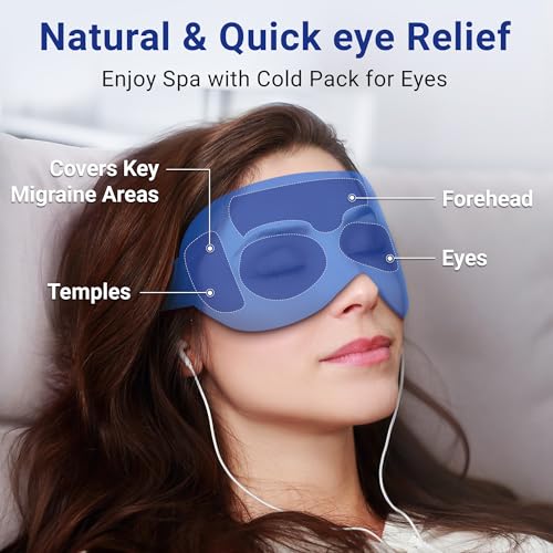 2PCS Cold Eye Mask: Cooling Eye Mask for Puffy Eyes, Headache, Migraines Relief - Cold Compress for Dark Circles, Tired Eyes, After Surgery - Reusable Gel Ice Pack, Weighted Sleep Mask(Black,Purple)