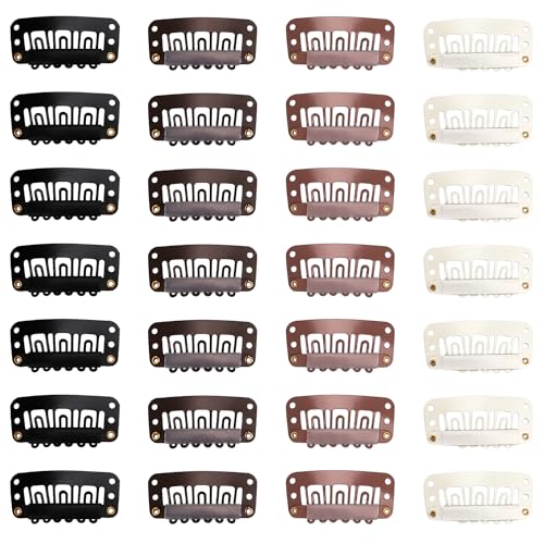 32pcs U-Shaped Wig Clips - Small Comb Metal Clips with Soft Rubber Snaps - Accessories for Wigs, Braids, Hair & DIY Chunni