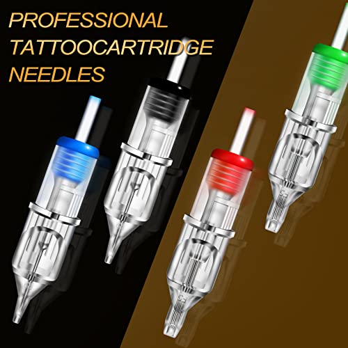 Tattoo Cartridge Needles - Yuelong 100pcs Tattoo Needles Mixed Round Liner Shader Magnum 3RL 5RL 7RL 5RS 7RS 7M1 9M1 11M1 7CM 9CM Assorted Needles with Membrane for Tattoo Artist