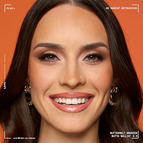 NYX PROFESSIONAL MAKEUP Matte Buttermelt Bronzer, Longwear Face Makeup with Up to 12 Hours of Wear, Vegan Formula - Butta Ballin (Medium Warm)