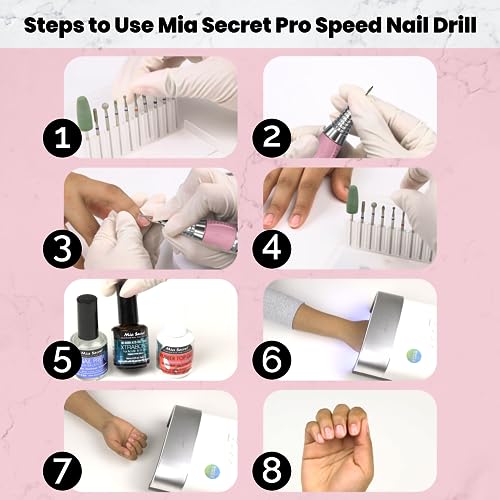 Mia Secret - 272 - PROFESSIONAL Pro-Speed Portable Rechargable Nail Drill - White & Pink NEW ITEM !