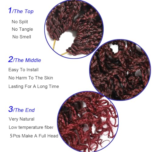 Goddess Box Braids - 150 Strands, Pre Looped, 8Inch Curly, Wavy Crochet Braiding Hair for Women - 5 Packs
