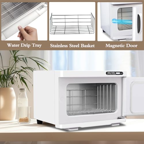 Hot Towel Warmer Cabinet 8L Towel Caddy for use in Facial Spas Salons and Home Use with Essential Oil Spot White