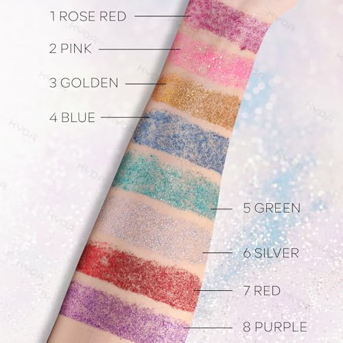 KYDA Body Glitter Stick, Chunky Glitter Gel for Face Body Hair, Sparkling Holographic Mermaid Sequins Paint, Waterproof Multiuse Makeup Glitter Gel, Blue