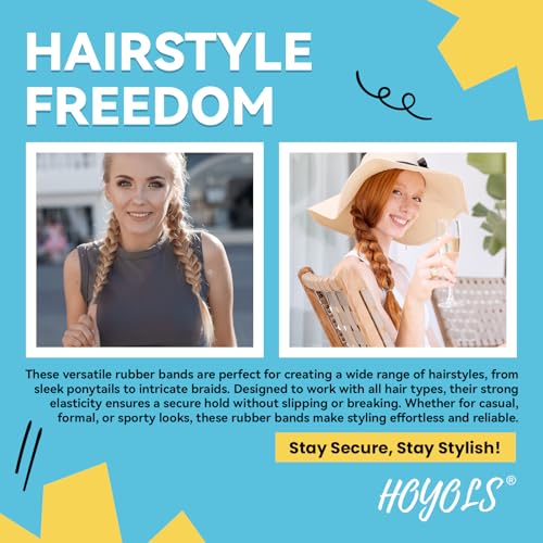 HOYOLS Clear Elastic Hair Rubber Bands, 1500pcs Mini Small Clear Ponytail Elastics Holders for Blond Kids Girls Hair No Crease Damage No Hurt 1 Inch TPU