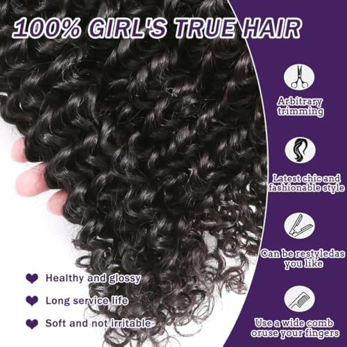 Human Hair Bundles Water Wave Brazilian Virgin £¨20 22 24 26£©12A Grade 100% Unprocessed Human Hair Extensions Water Curly Wave 4 Bundles Deals Double Weft Human Hair Natural Color for Black Women