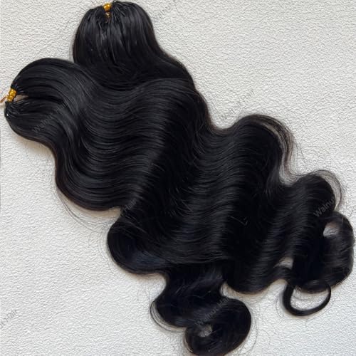 Body Wave Pre Separated Crochet Human Hair Braids Extensions Body Wave Brazilian Virgin Hair for Boho Braiding Knotless Feather Hair Extensions For Black Women Natural Color 18inch 120g