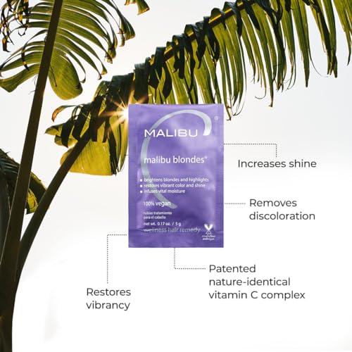 Malibu C Blondes Wellness Remedy - Removes Discoloration from Bleached, Highlighted or Natural Blonde Hair + Restores Vibrance and Shine with Vitamin C Complex
