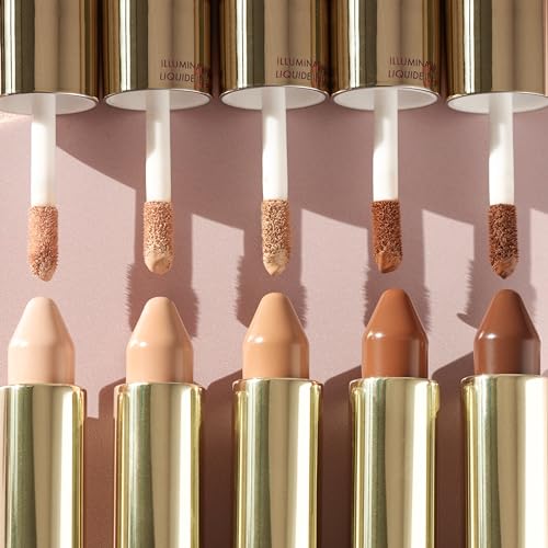 Wander Beauty Dualist Matte and Illuminating Concealer Makeup - Golden Tan - Dual-Ended Matte & Liquid Concealer Stick - Full Coverage Formula to Brighten, Firm & Hydrates Under Eyes - 0.28 fl oz