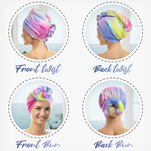 THE PERFECT HAIRCARE Curly Hair Girls Microfiber Plopping Towel Set - Anti-frizz Silky Smooth Hair Drying Wrap for Women - Super Absorbent Large Hair Towel + 2 Scrunching Towels to Micro Plop