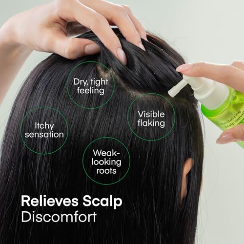 Scalp Serum for Hair Growth Spray - Korean Vegan Treatment for Hair Loss, Thinning & Itchy Scalp, Dermatologically-Tested, Lightweight Exfoliates Dandruff, Strengthen Roots for Men & Women - 2 Pack