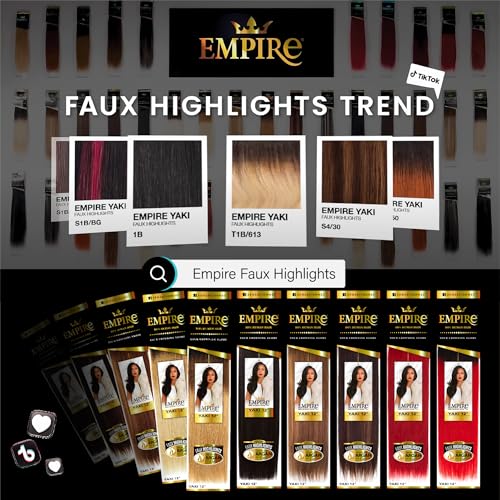 Sensationnel Empire yaki human hair - Tangle Free Weaving for Quick Weave and Sew in Styles for Faux Highlights and Fauxmiddlepart Leave Out - 1 Pack (18 inch, 27 HONEYBLONDE)